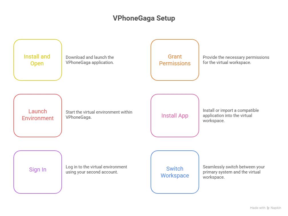 How to Use Dual Accounts with VPhoneGaga Without Switching Between Devices 2 How to Set Up Dual Accounts visual selection